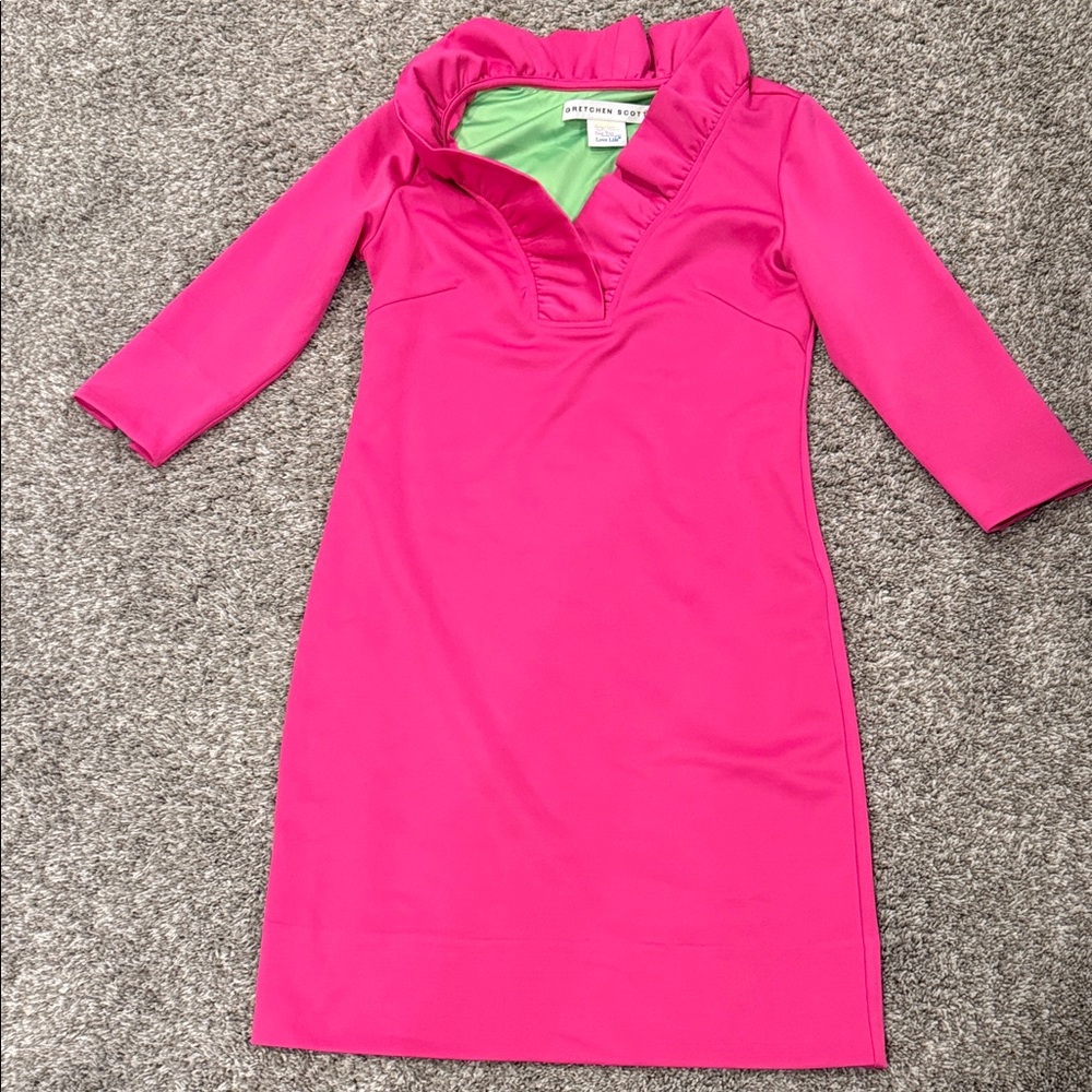 Gretchen Scott Designs Fuchsia Dress with Green Lining